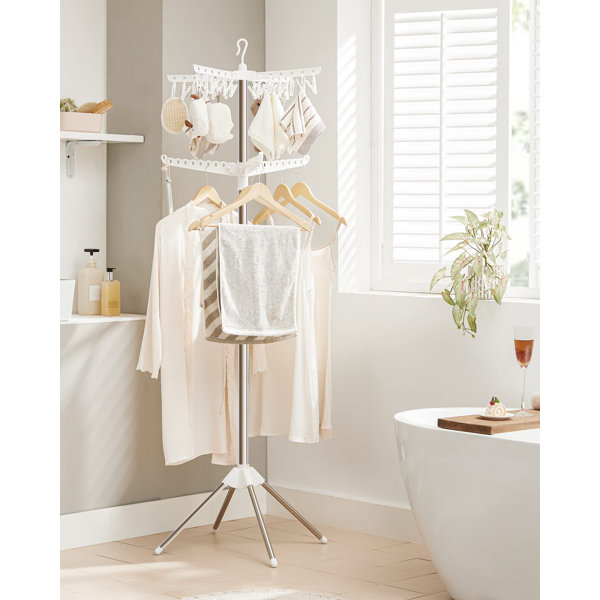 Ivy Bronx Compact Freestanding Clothes Drying Rack, 25.6X25.6X72 Inch ...