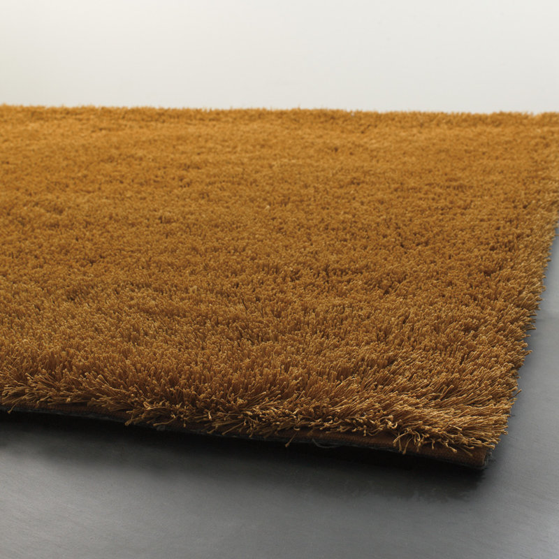 Johnny Authentic Hand-Woven Handmade High Pile Modern Polyester Area Rug, Runner 2' x 3', Honey Brown