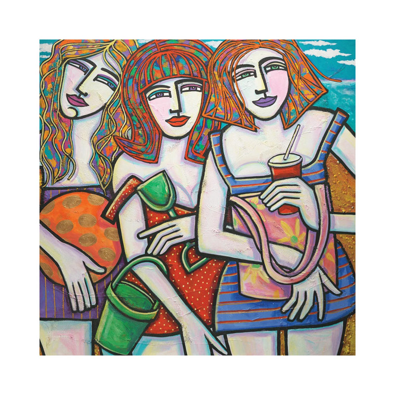 Summer Friends by Ilene Richard - No Frame Gallery-Wrapped Canvas Giclée on Canvas, 45.72 cm H x 45.72 cm W