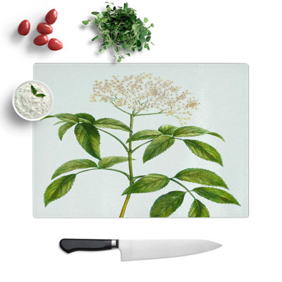 Glass Elderflower Tree by Pierre-Joseph Redoute Chopping Board