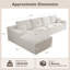 Canapé modulaire en U de 165 po Koli, canapé à compression, velours côtelé gris-185693356-185693362