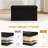 Folding Storage Ottoman Bench, 31.5" Rectangle Foot Rest Stool with Large Capacity, Wooden Top, Black Leather, for Living Room Bedroom-68984170-68984087