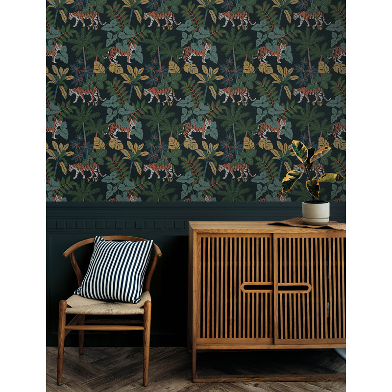 Papier peint Caspian Marine Jungle Prowl, Bleu