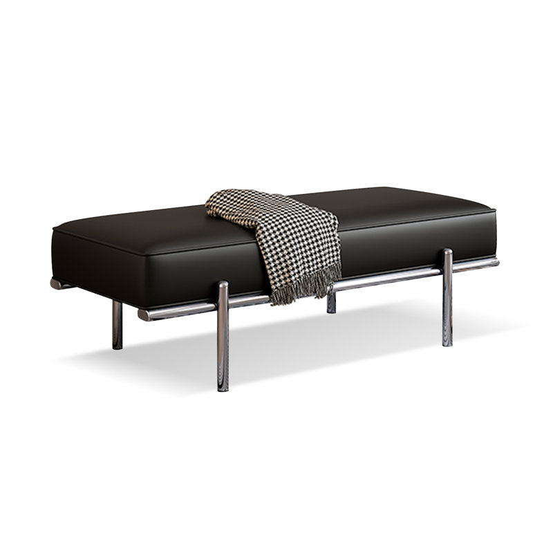 Banc rembourré, H 15,75 po x l 55,12 po x P 17,52 po, Noir