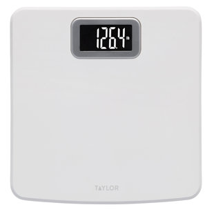 Taylor 500 lb Digital Glass High Capacity Scale Extra-Wide Platform 2 AAA Batteries Included Silver