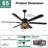 65 Inch Farmhouse Black Caged Ceiling Fan with Light, Rustic Reversible DC Motor Large Ceiling Fan For Living Room