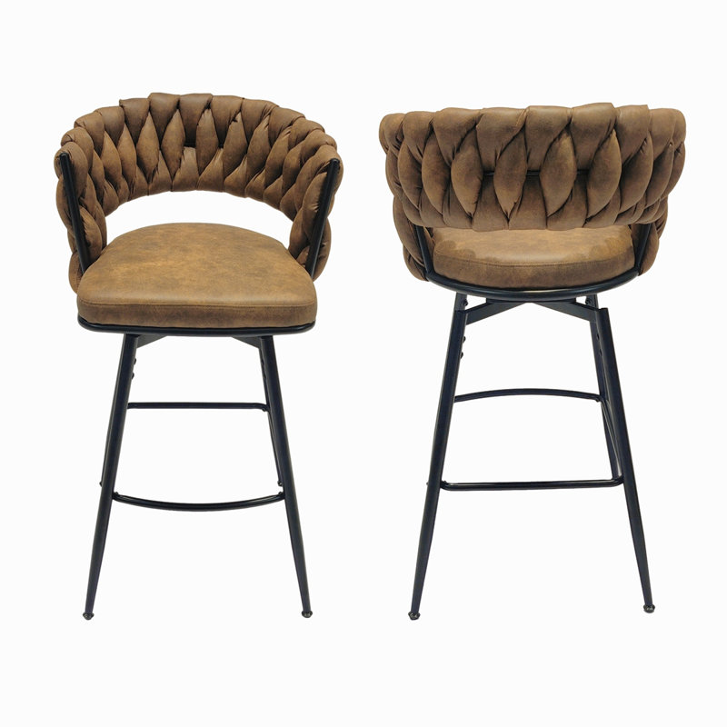 Tabouret de comptoir Aaronda, Noir, noir, noir, noir, Tabouret de comptoir (siège d'une hauteur de 25,3, 2