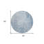 Tapis intérieur rond lavable abstrait bleu ciel 8 pi