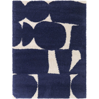 Armin Navy Abstract Geometric Area Rug