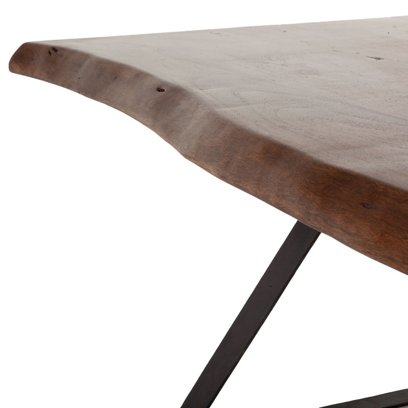 London Loft Solid Wood Dining Table, Antique Zinc, Walnut, 29" H x 94" W x 44" D