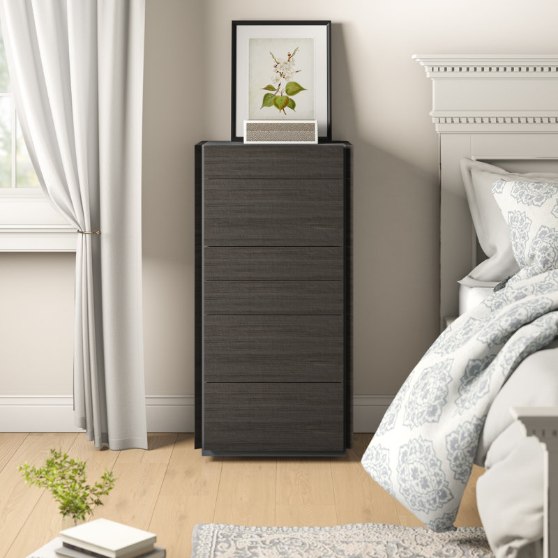 Mcginty 23.6'' W 6 - Drawer Dresser, Dark Brown