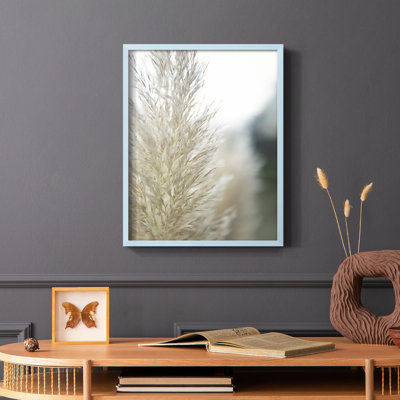 «Subtle Graminées IV», reproduction encadrée - bois massif