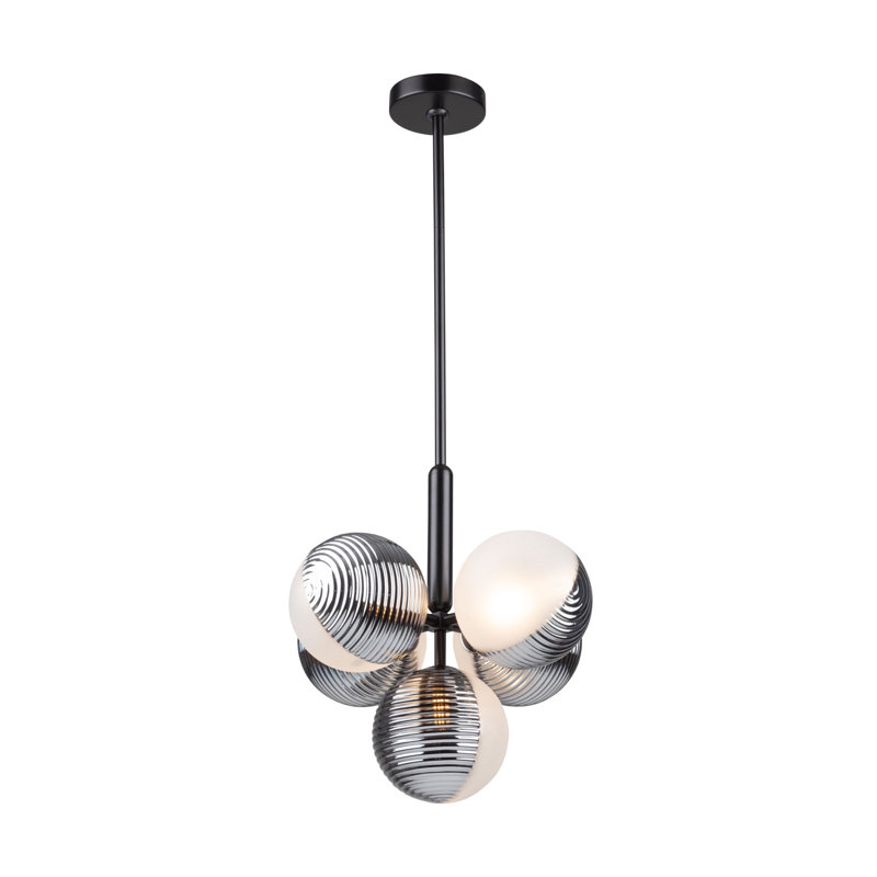 Luminaire suspendu - noir - 5 lumières Bolla