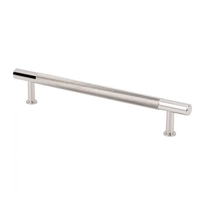 Beliza Knurled Bar Pull, Polished Nickel, 6 5/16"