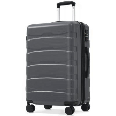 24 Inch Hardshell ABS Checked Luggage, Durable Expandable Travel Suitcase With Spinner Wheels, TSA Lock