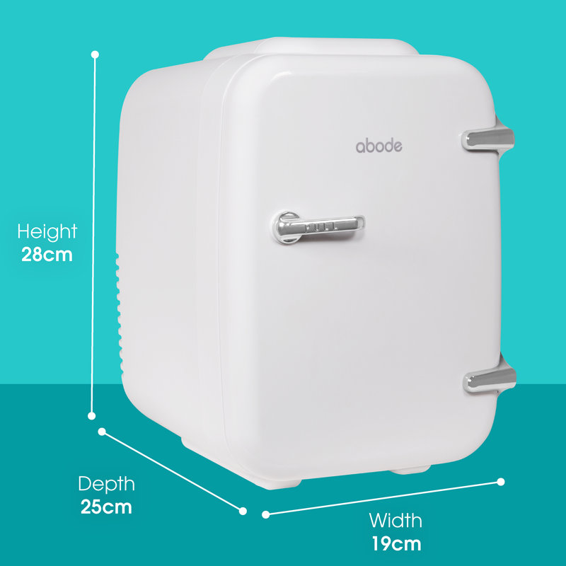 Abode, A4CLR201W, Retro 4L Cooler in White, White/Silver