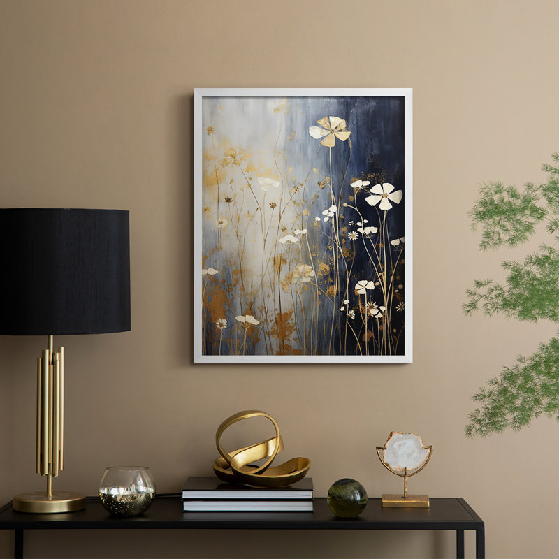 FLORAL Series CECXC - Impression encadrée de qualité supérieure - Prêt à être accroché - Aucun clou requis, Blanc
