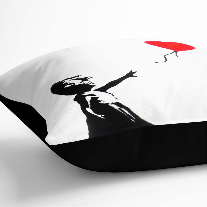 Square Throw Cushion, Black, 40cm H x 40cm W x 15cm D