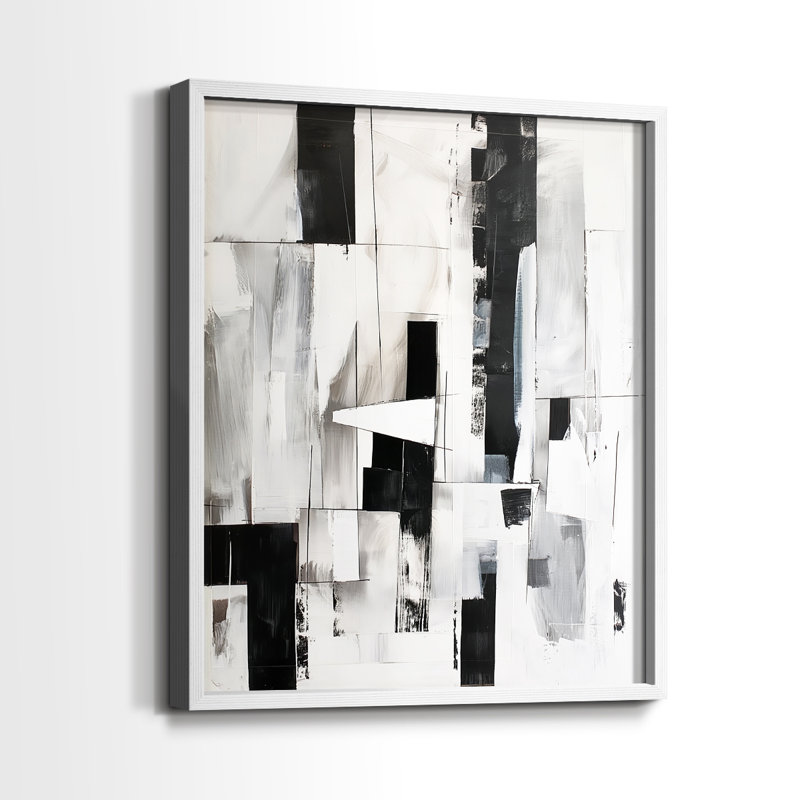 ABSTRACT Series XL - Impression encadrée de qualité supérieure - Prêt à accrocher - Aucun clou requis, Blanc