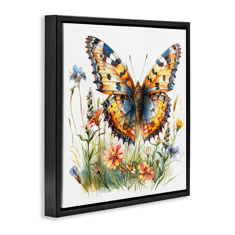  "Summer Garden & Butterfly", art mural sur toile flottante par LSR Design Studio, H 18 po x l 18 po