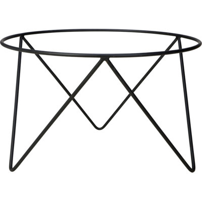 14 in. Metal Plant Stand Round - Black