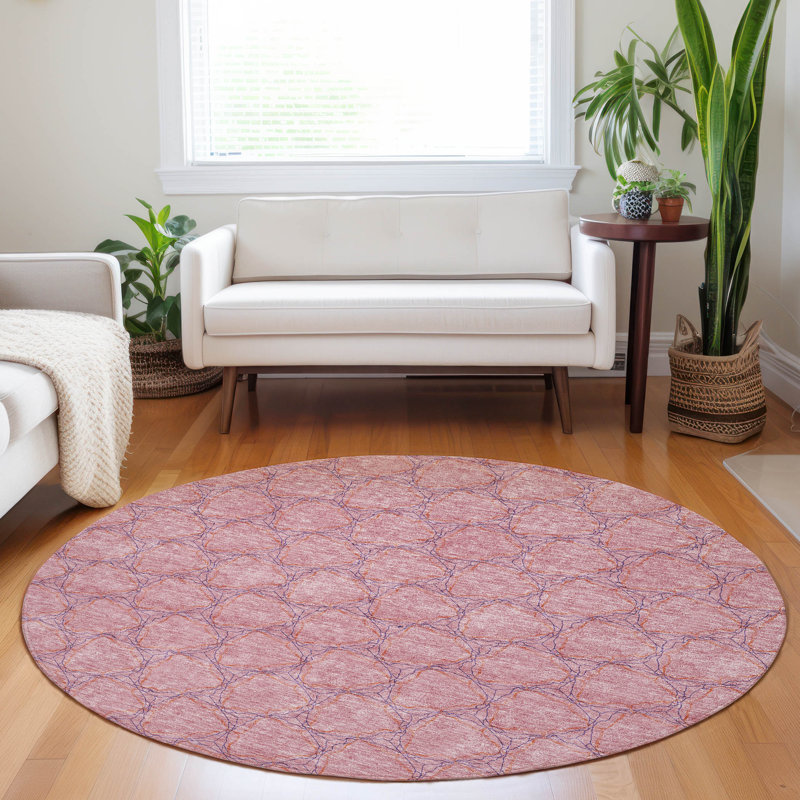  Chayden Area Rug with Non-Slip Backing, Round 8'