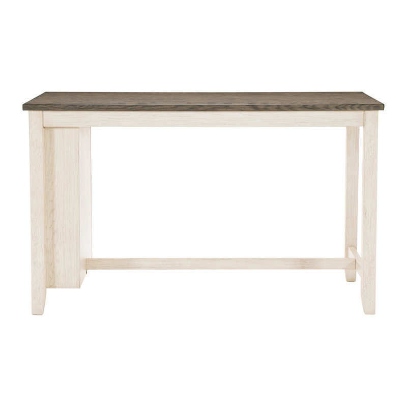 Modern Multifunctional Counter Height Table With Built-In Shelves For Dining And Display