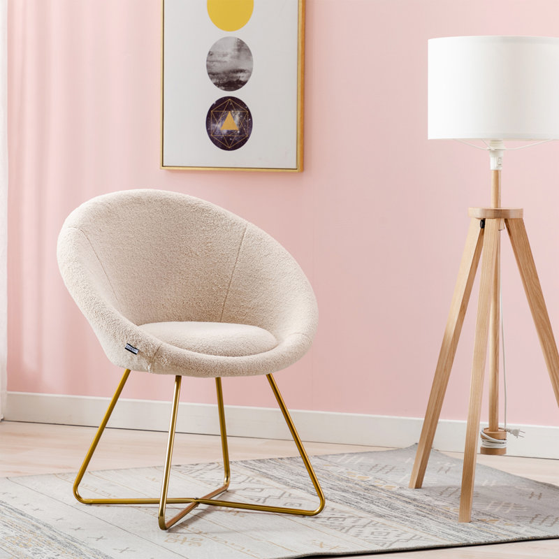 Fauteuil Papasan de 26,8 po de largeur, Fausse fourrure kaki