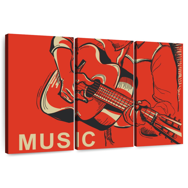 Abarca, musicien jouant de la guitare, H 32 po x l 50 po