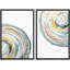 «Geometric Pastel Watercolor Ring Abstract Shapes Abstract Art», impression sur toile, 2 pièces-92285154-92285153