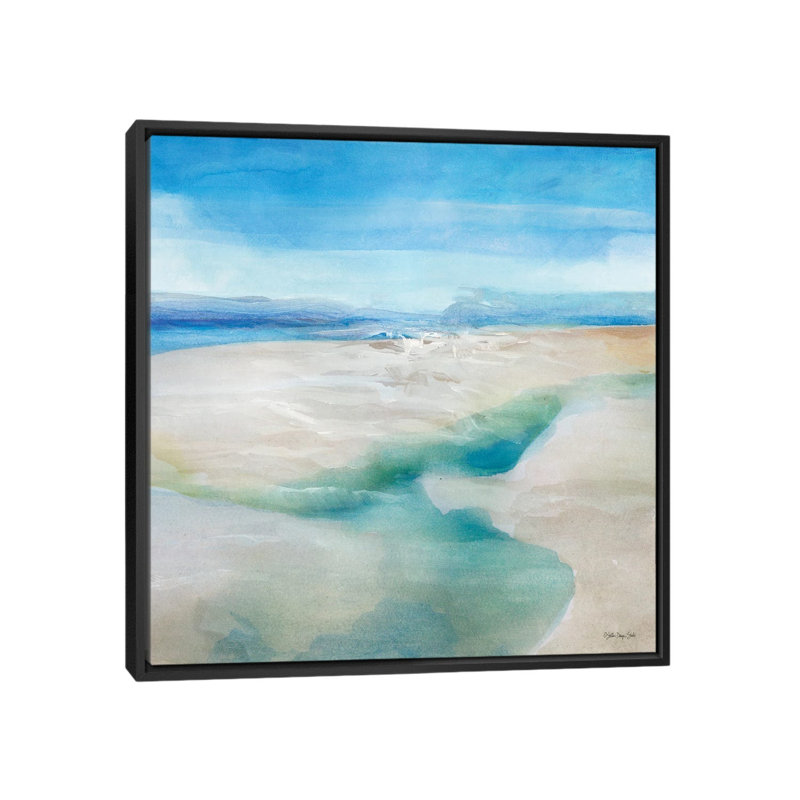Cool Waters II by Stellar Design Studio - Painting on Canvas, Black Floater Frame, 66.04 cm H x 66.04 cm W