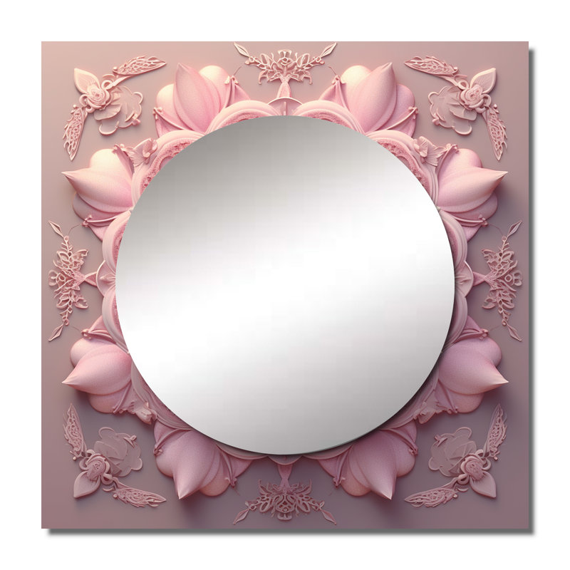 Miroir carré pour salle de bain Izahia - Boho Mandala, 29 po x 29 po
