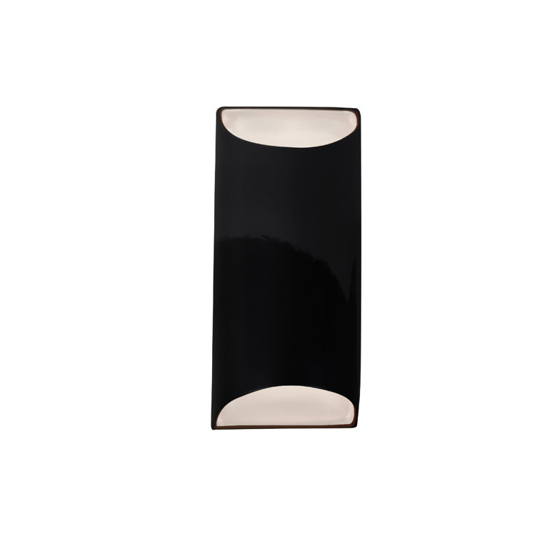 Applique murale en céramique Beda, H 13,75 po x l 7 po x P 4 po, Noir lustré