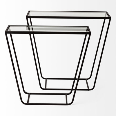Glass Top Nesting Tables End Table