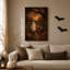 Art mural sur toile, "Ghost on Swing" avec citrouille sculptée en automne-758483735
