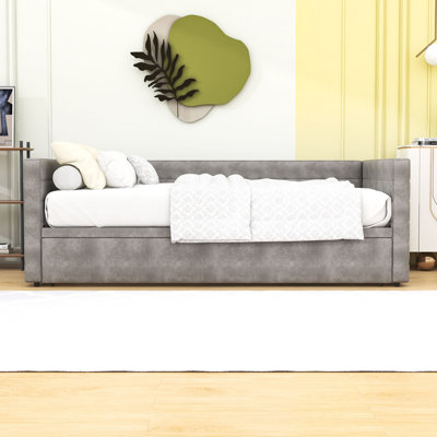 Twin Upholstered Daybed with Pop Up Trundle