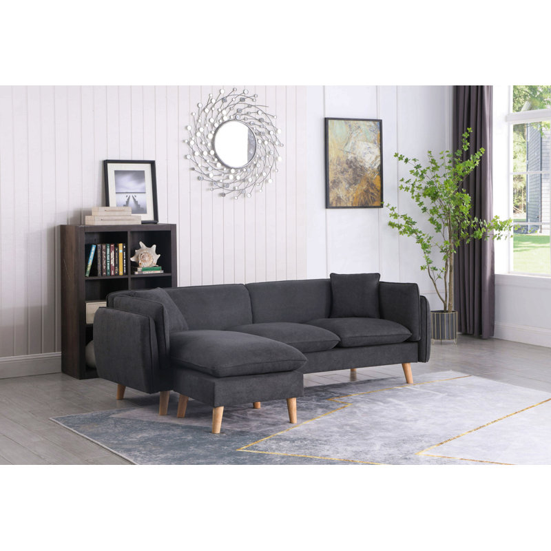 Canapé modulaire en tissu gris foncé 86,5 po