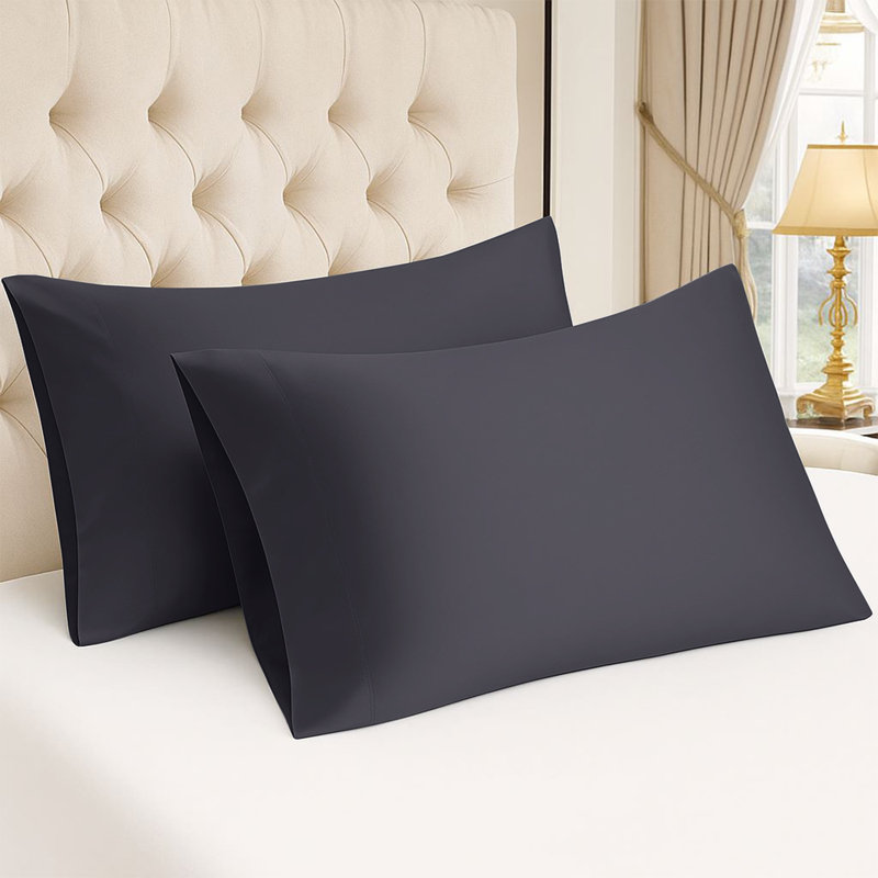 Kandis 100 Microfiber Brushed Plain Envelope Style Pillow Case/Cover, Charcoal