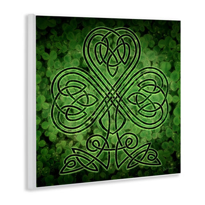 Ay-870-Wood " Green Celtic Shamrock Knot " by Brigid Ashwood