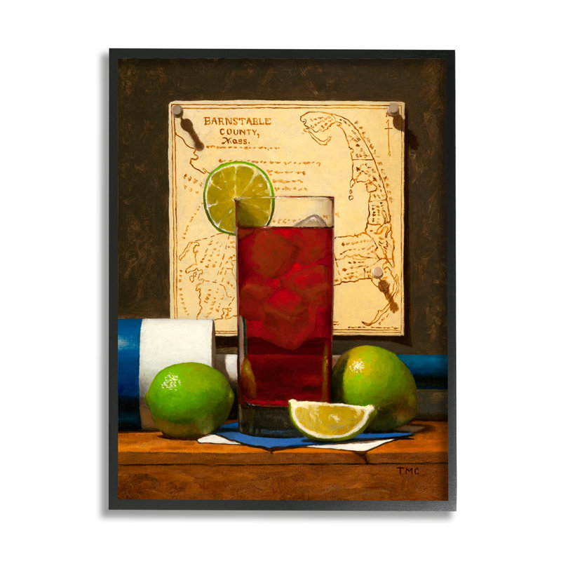 Fruits, boissons, vie de fond de carte du Massachusetts par Todd M. Casey - Peinture, H 20 po x l 16 po x P 1,5 po