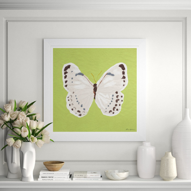 White Monarch In Green Giclee Print by Dana Gibson