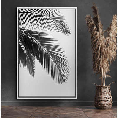 Tropical Palm " Palm Leaf Trio Botanical Artwork Photography Minimalist Relax/Calm Duotone Black And White "