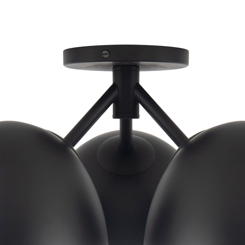 Fosso 17-in Gold Semi-Flush Mount, Matte Black