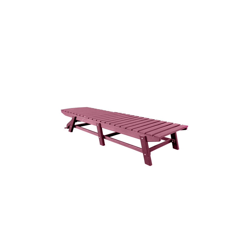 Brasstown Reclining Outdoor Chaise Lounge Pool Chair, Dak Red