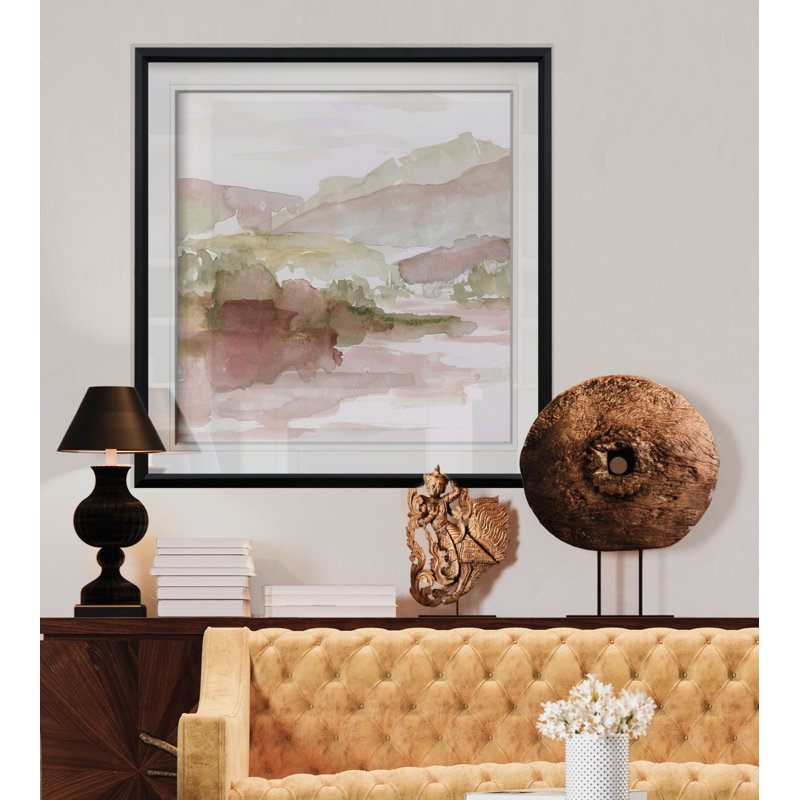 " Windscape II ", 27" H x 27" W x 1.5" D, Black Framed