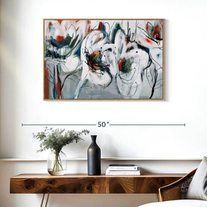 Danse d'hiver, Cadre flottant en bois naturel, 37 po x 25 po