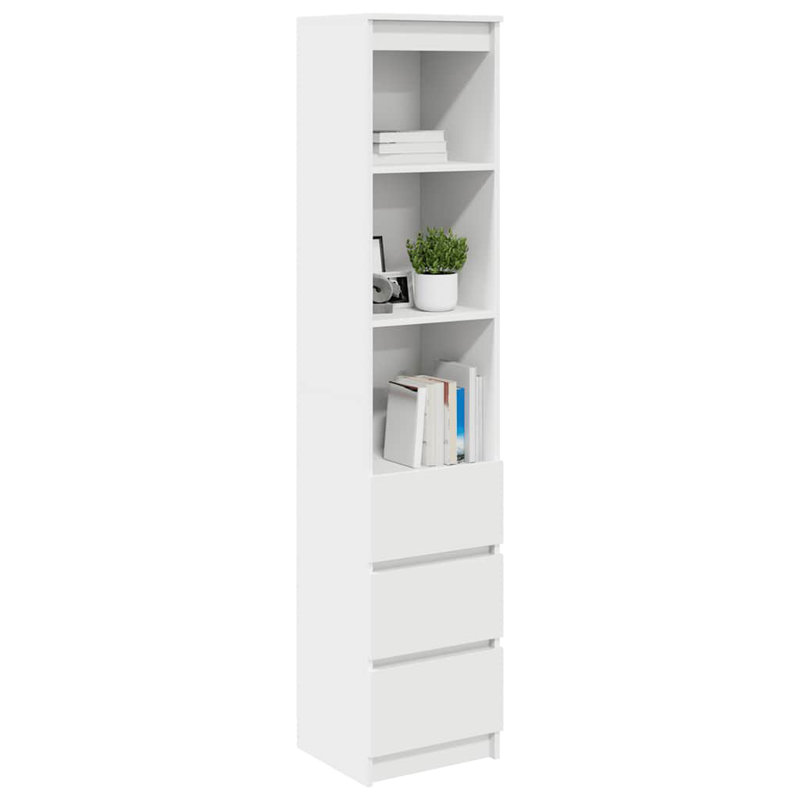 Highboard 37.5X35x180 Cm Engineered Wood, White