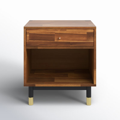 Dakota Solid Wood End Table with Storage