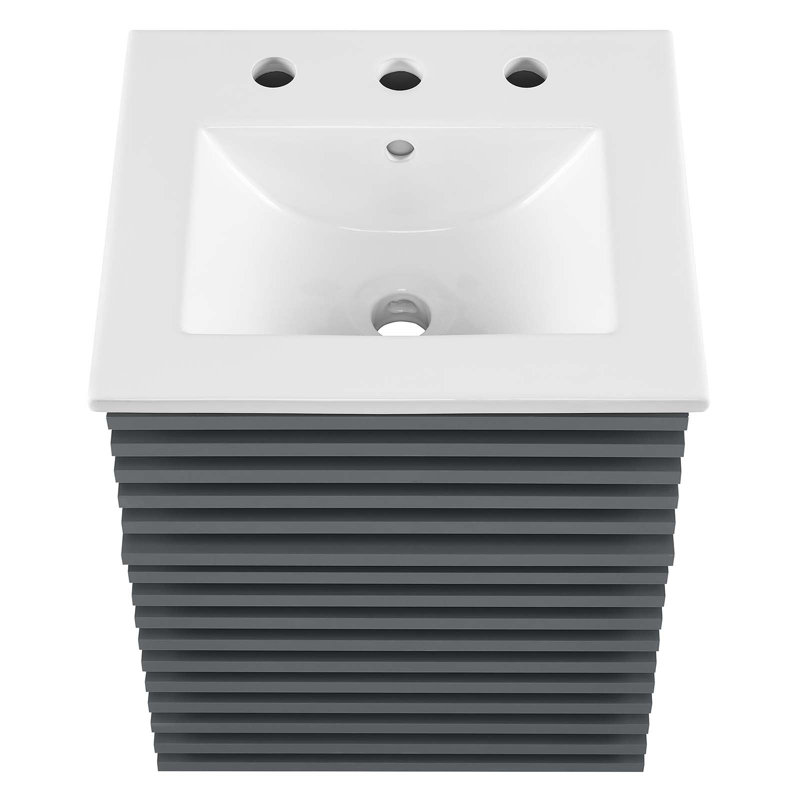 Meuble-lavabo mural 18 po Modway Render, Blanc, gris