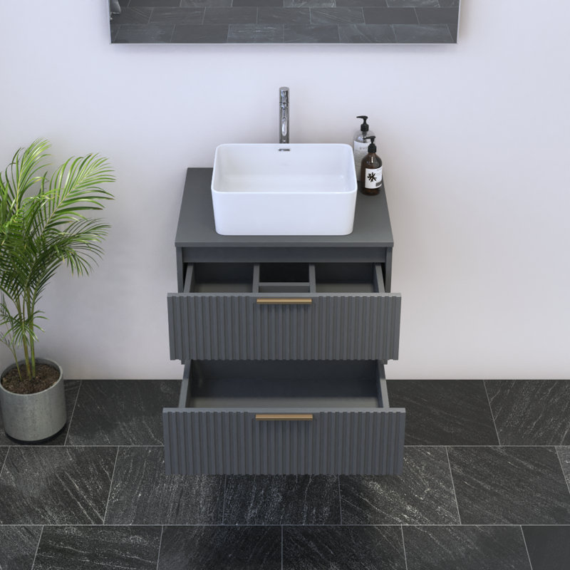Meuble-lavabo gris 23,6 po Madera, Gris